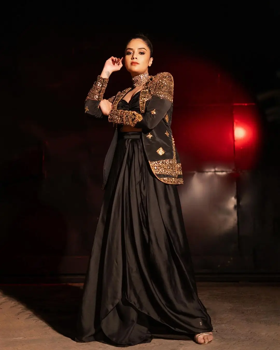 ETV Actress Sreemukhi in Black Gown